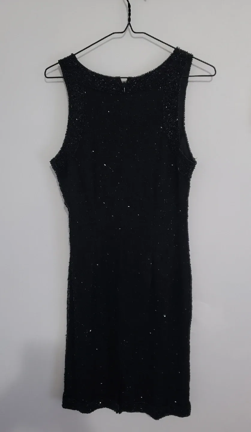 Lawrence Kazar Black Beaded Dress - Size 10 image indicator(3)