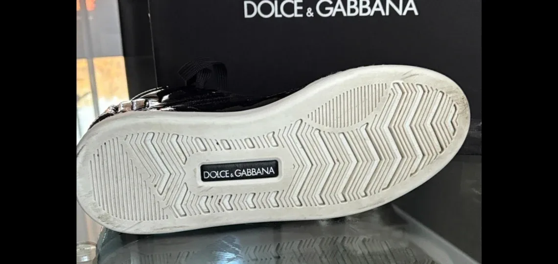 Dolce & Gabbana Black Patent Leather High-Top Sneakers image indicator(5)
