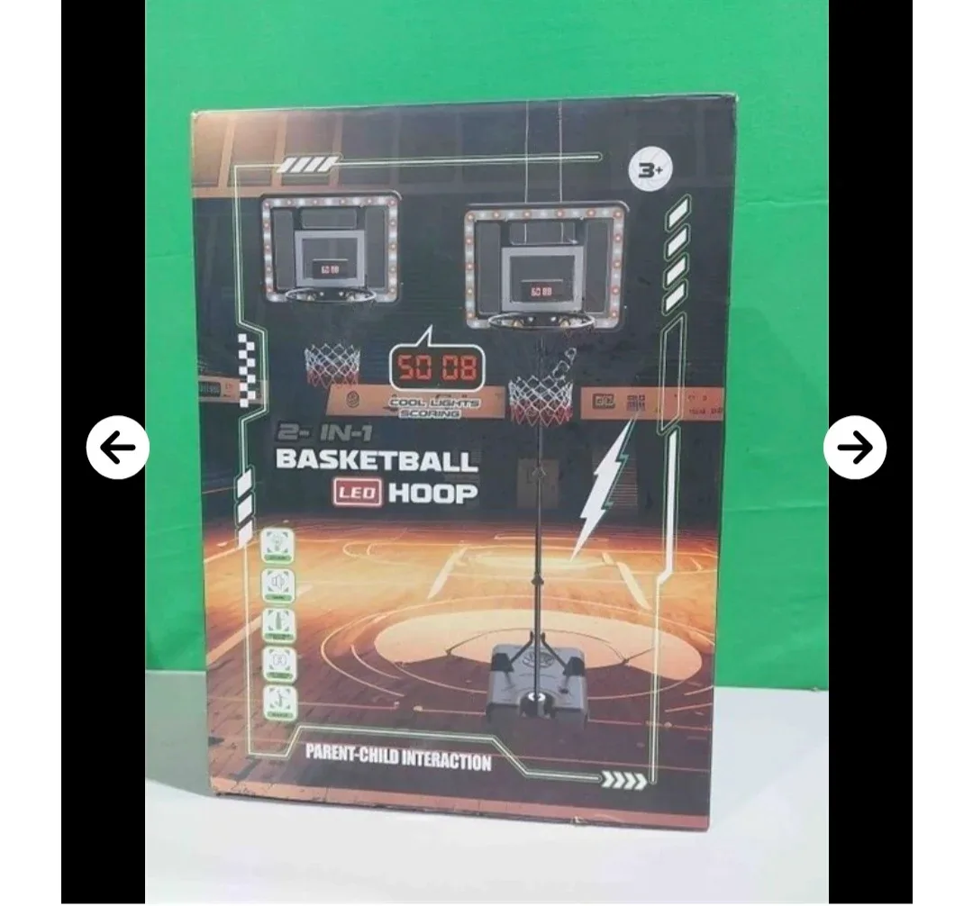 New Kids Basketball Hoop with LED Scoreboard–Adjusts 3.5-6.2ft image indicator(2)