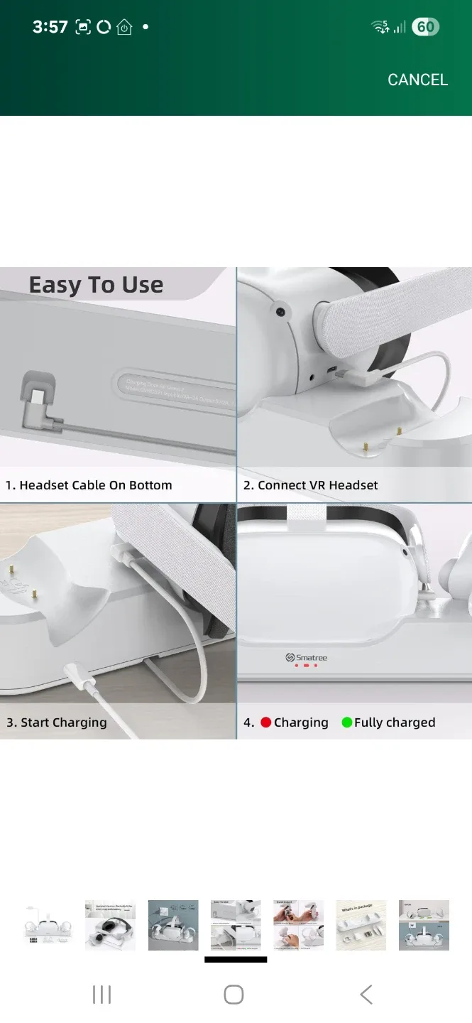 New Smatree Charging Dock compatible for Quest 2, VR Controller image indicator(5)