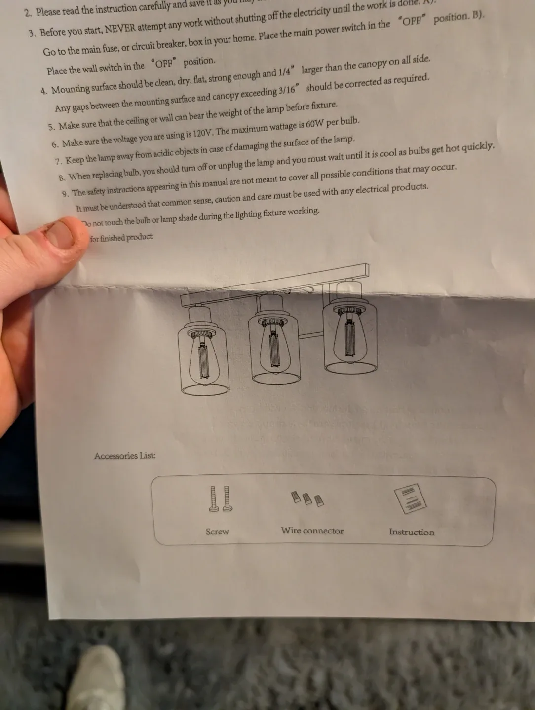 3-Light Farmhouse Vanity Light - New in Box! image indicator(3)