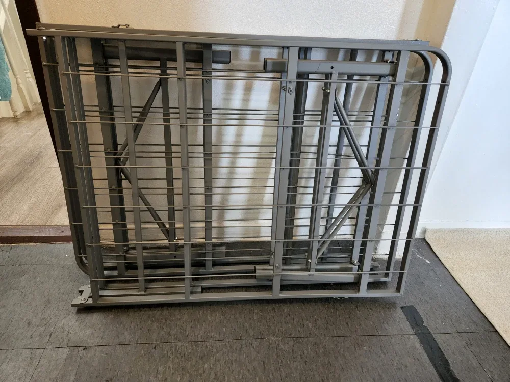 Foldable Metal Bed Frame - Gray