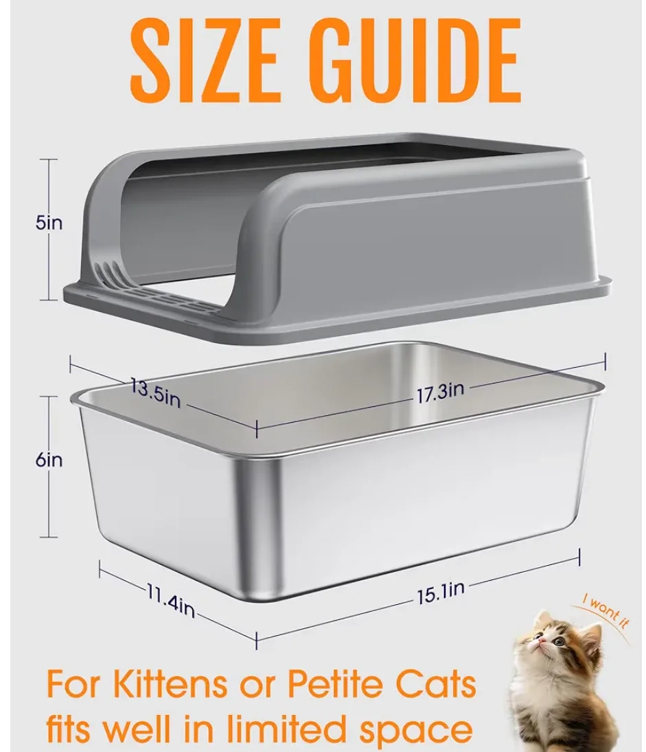 Cat Litter Box with Enclosure & Scoop image indicator(2)