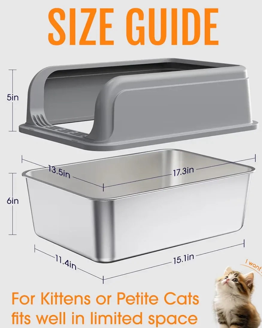 Cat Litter Box with Enclosure & Scoop image indicator(4)