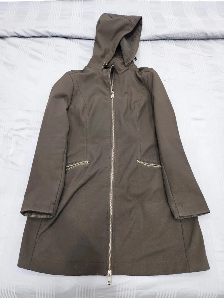 Reitmans Black Hooded Coat - Size L