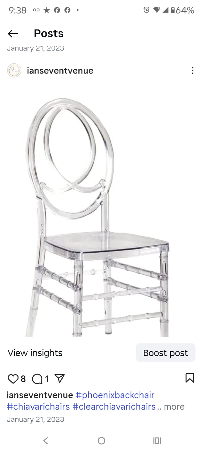 Clear Chiavari Chair - Phoenix Back Chair