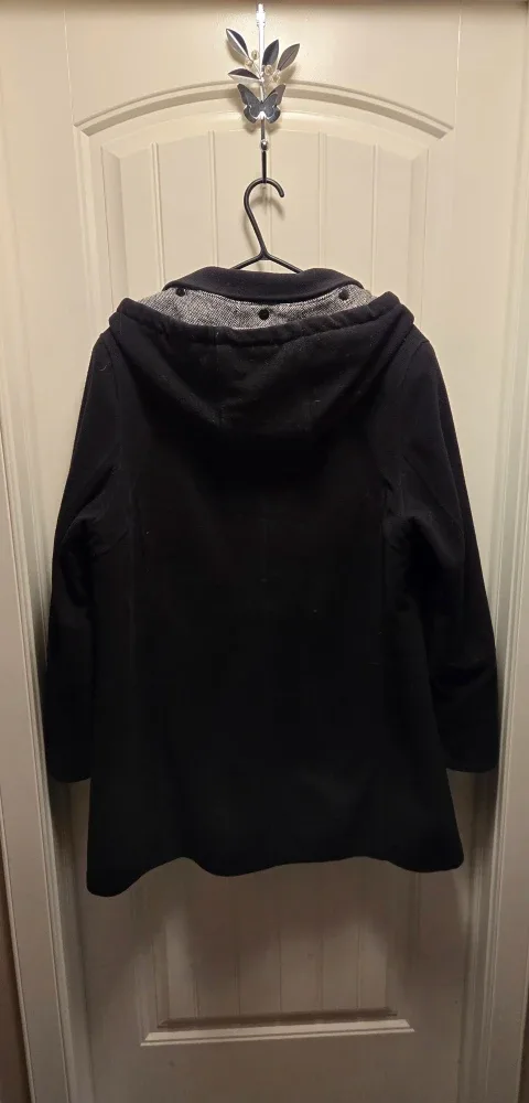 18W Black Hooded Wool Coat image indicator(6)