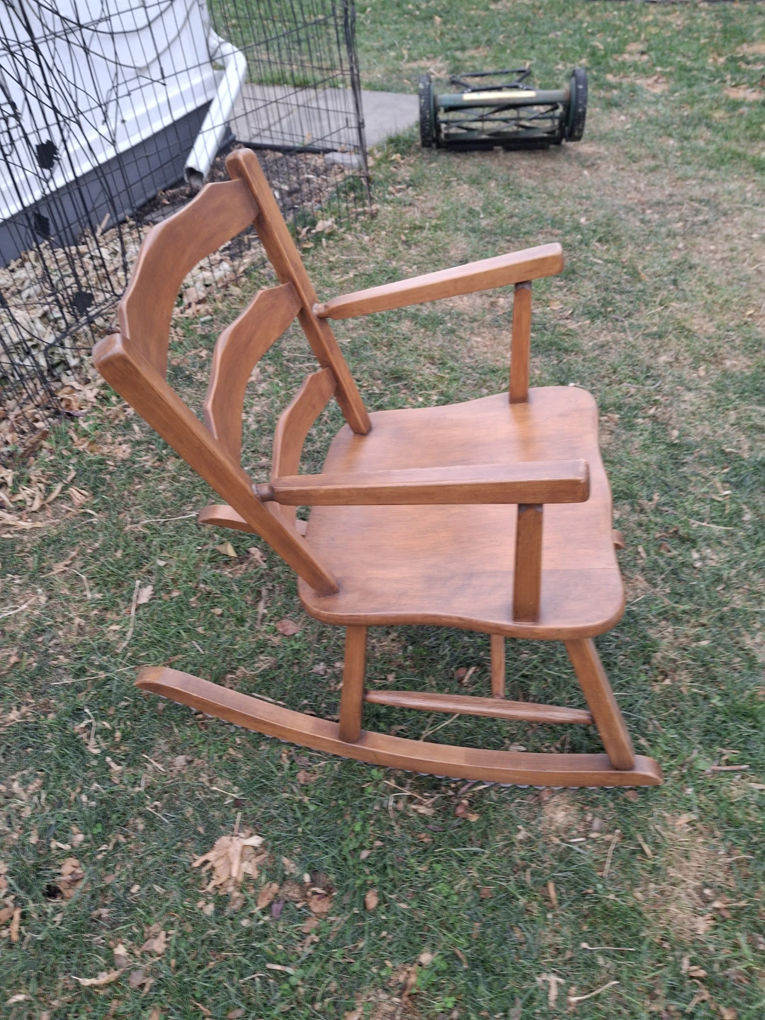Solid Oak Mini Rocking Chair - photo 2