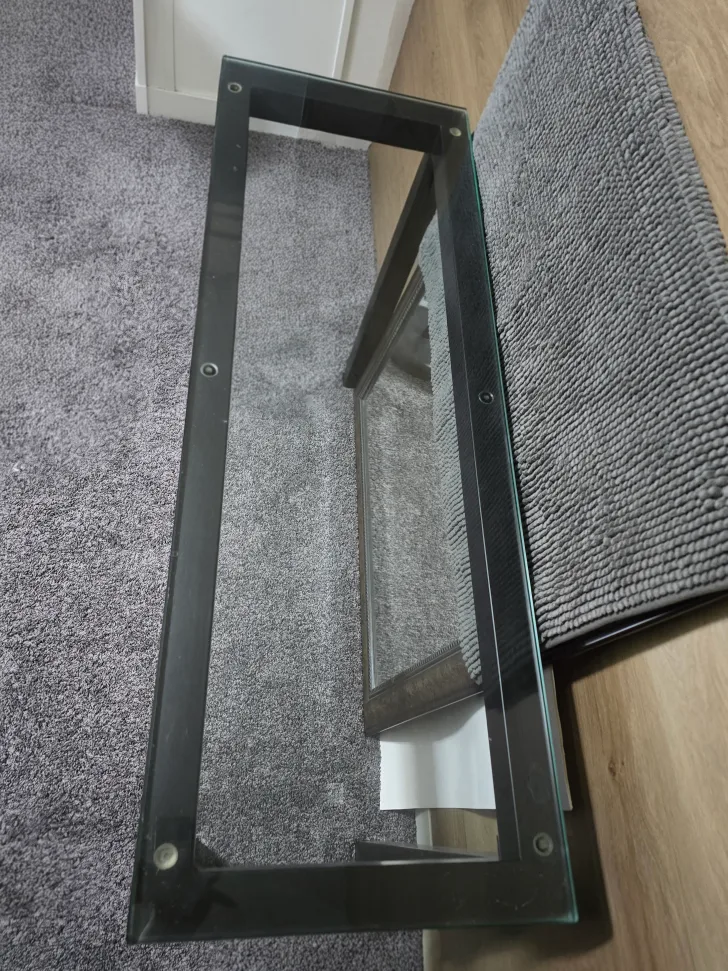 Glass Top Black Frame Console Table image indicator(2)