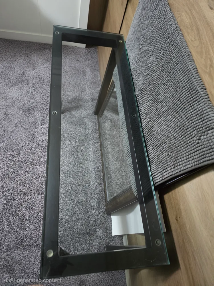 Glass Top Black Frame Console Table image indicator(3)