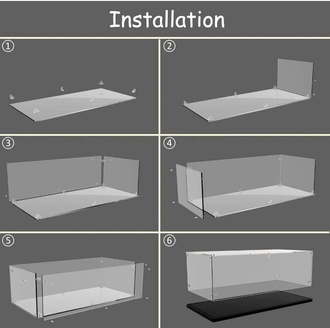 Acrylic Clear Display Case 3mm Thick 38x20x20cm Large - photo 3
