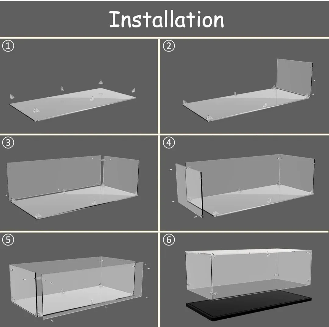 Acrylic Clear Display Case 3mm Thick 38x20x20cm Large image indicator(3)