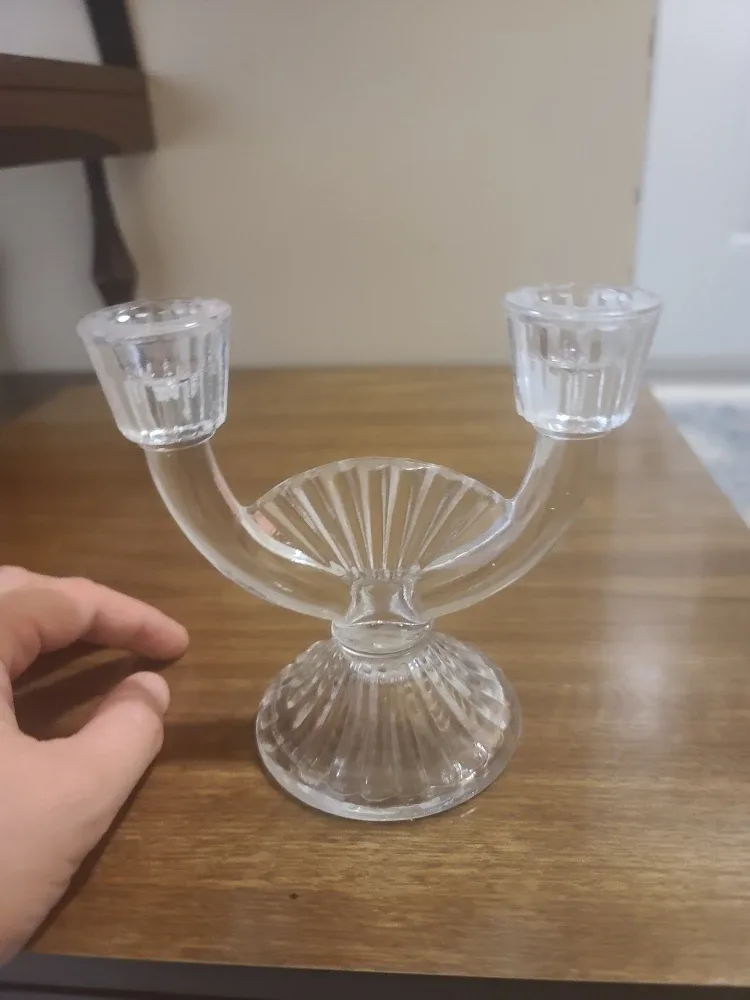 Clear Glass Candlestick Holders image indicator(2)