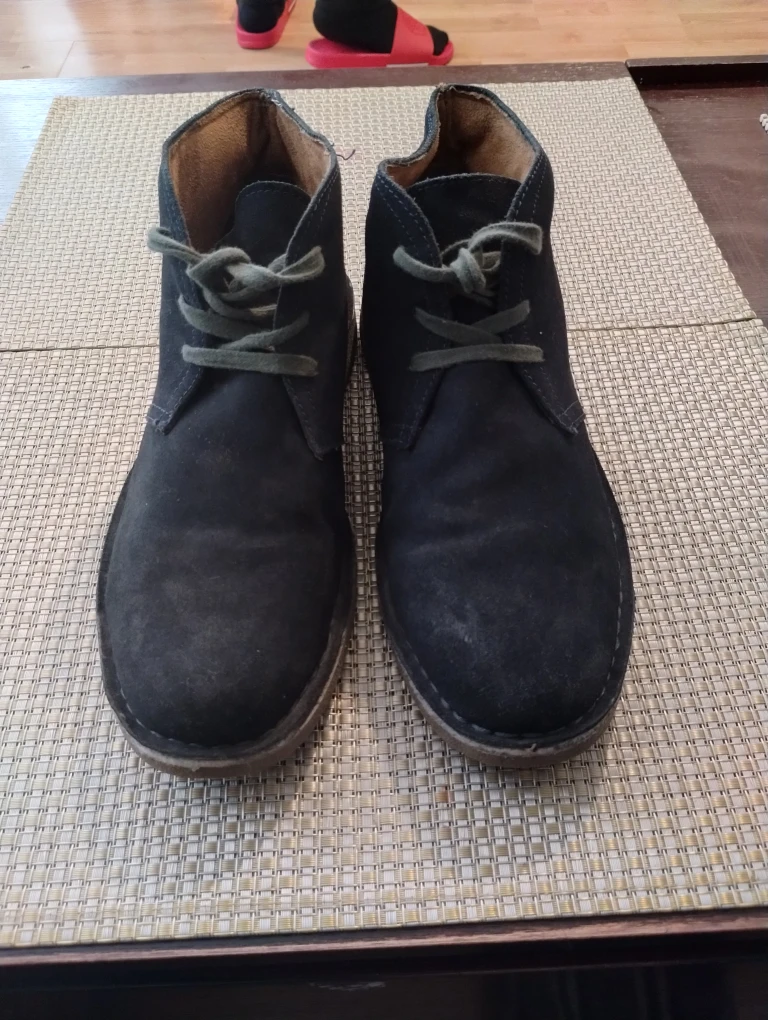 Clarks Black Suede Desert Boots