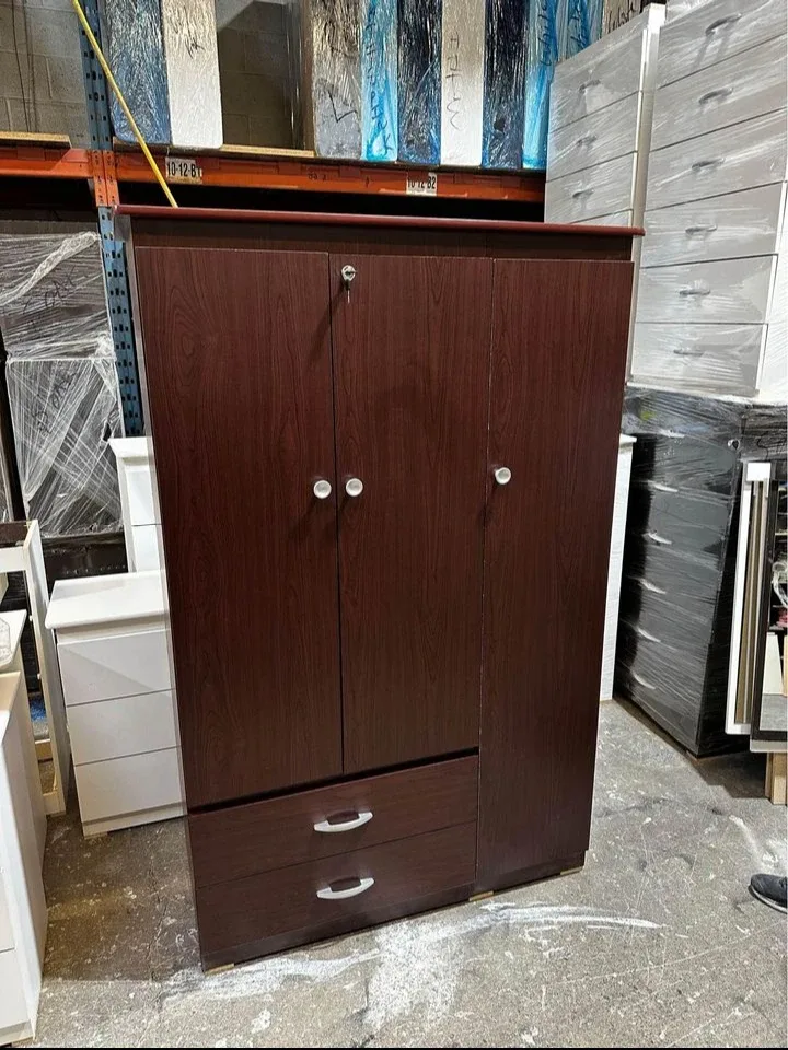 3 door Wardrobe with Drawers - White image indicator(4)