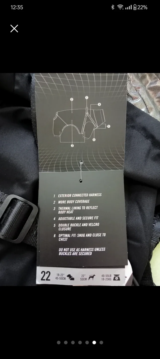 Canada Pooch Harness Dog Rain suit & Snowsuit Size 22 image indicator(6)