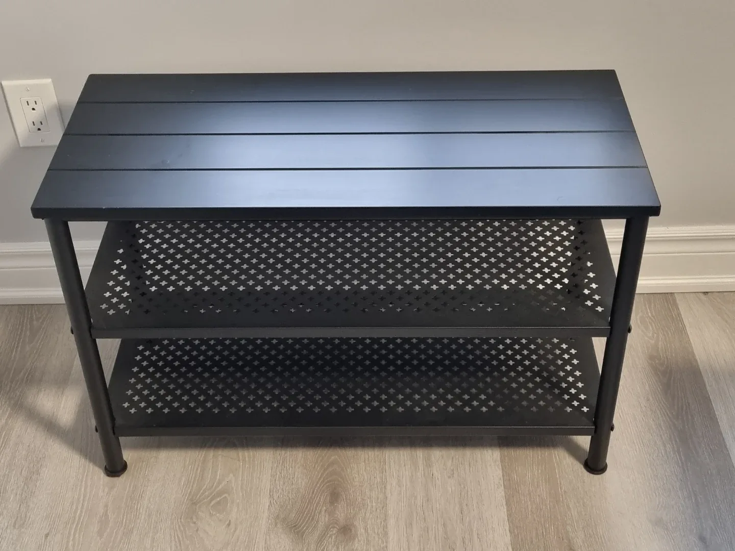 Heavy-Duty 3-Shelf Shoe Rack / Storage Bench (Black) thumbnail