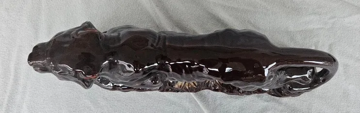 Vintage MCM 14” Ceramic Brown Lion Figure 1970’s Mint image indicator(3)