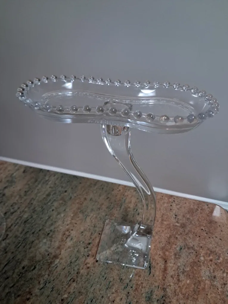 Clear Glass Decorative Serving Stand