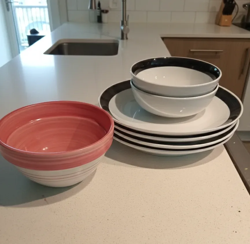 Dishes: Bowls and Plates with free cutlery +storage