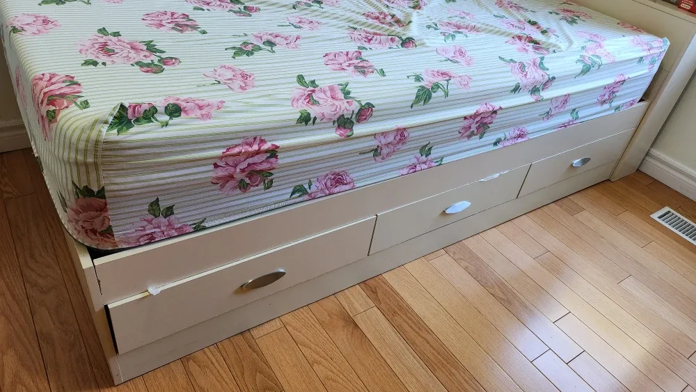 White Single Bed Frame with Storage image indicator(6)