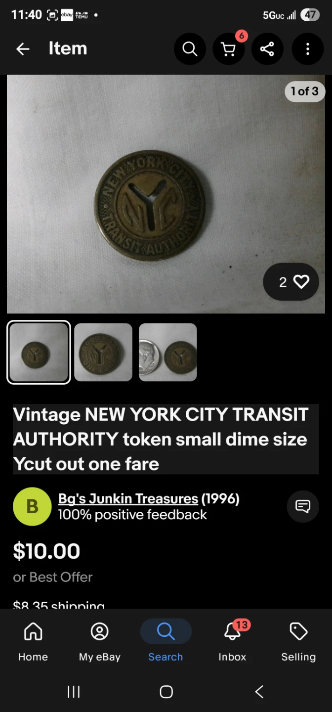 Vintage NYC Transit Authority Token - photo 3