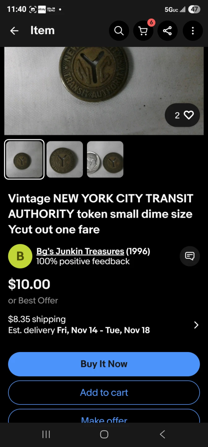 Vintage NYC Transit Authority Token - photo 4