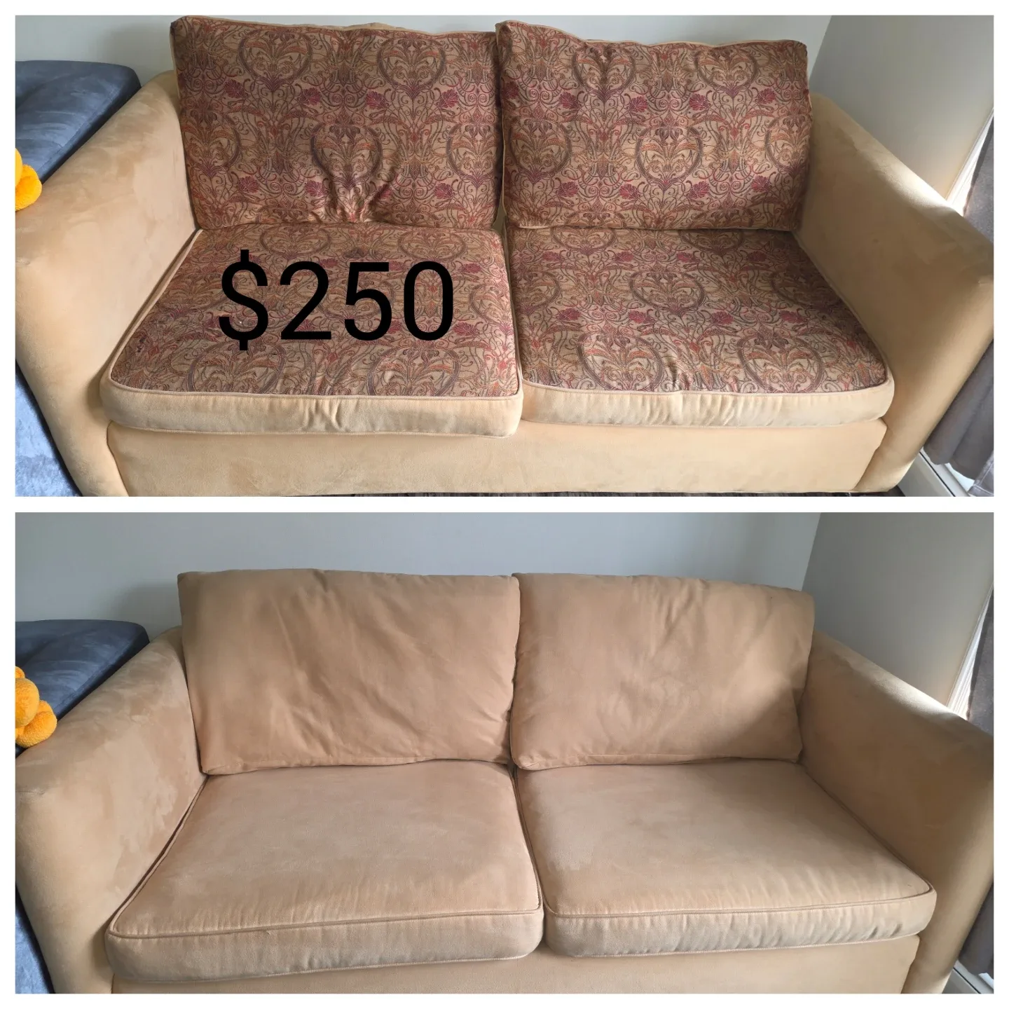 Comfortable mustard Loveseat - $250