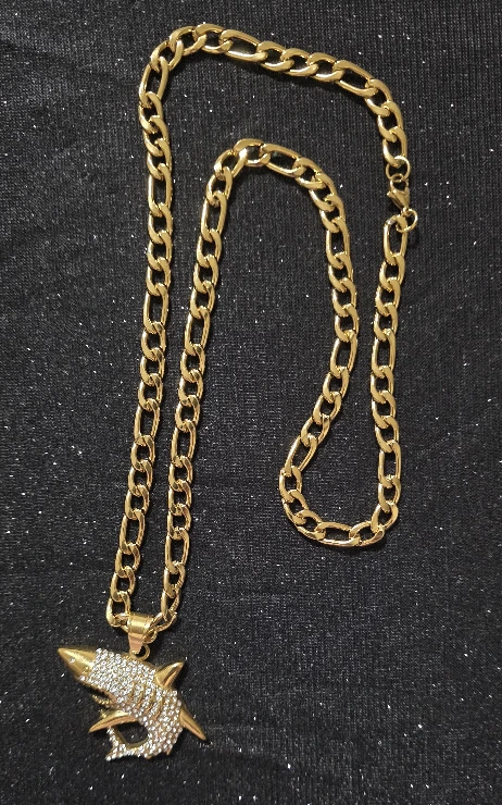 Gold Shark Pendant Chain Necklace - photo 3