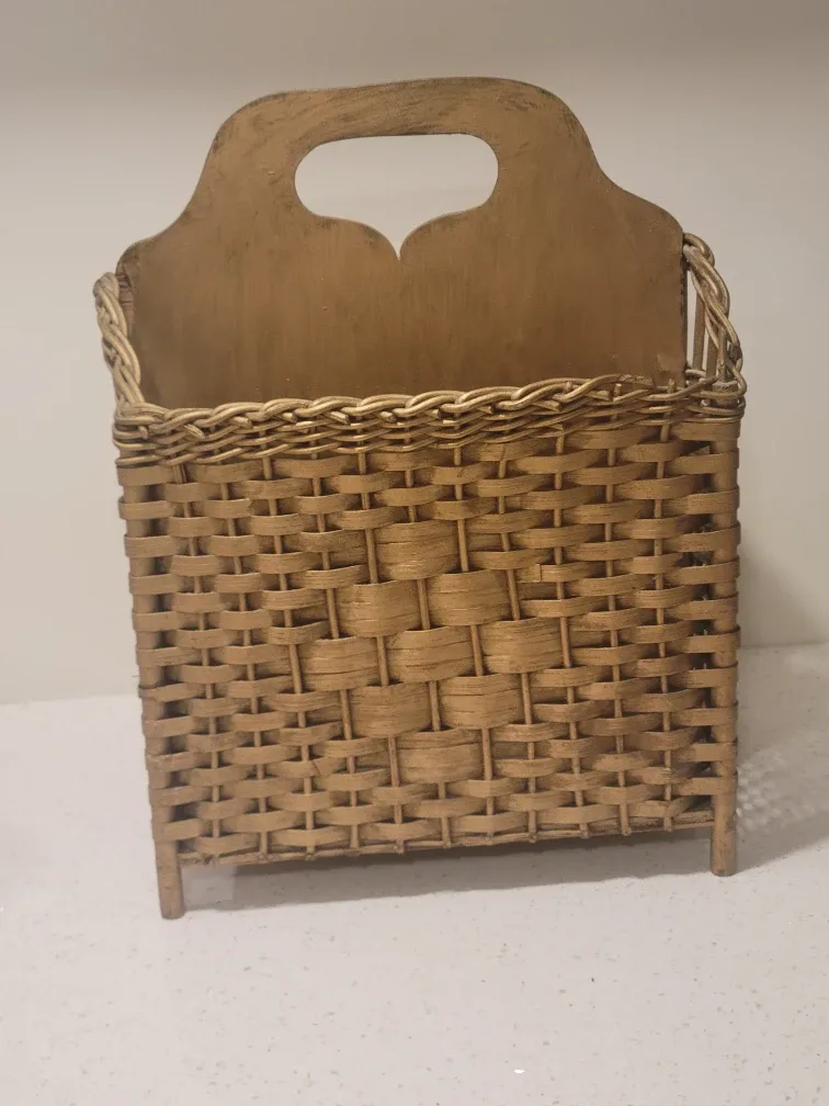 Woven Wicker Magazine Rack. Farmhouse basket