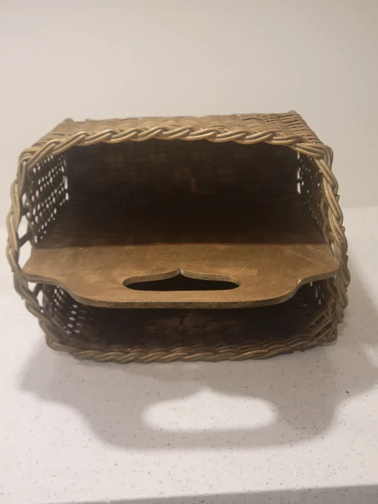 Woven Wicker Magazine Rack. Farmhouse basket image indicator(2)