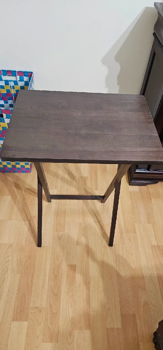 folding table stool brown