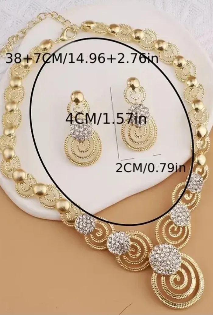 Gold Tone Necklace & Earring Set image indicator(3)