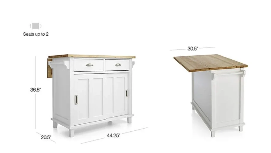 Crate and Barrel Belmont Kitchen Island / Cart for sale image indicator(8)
