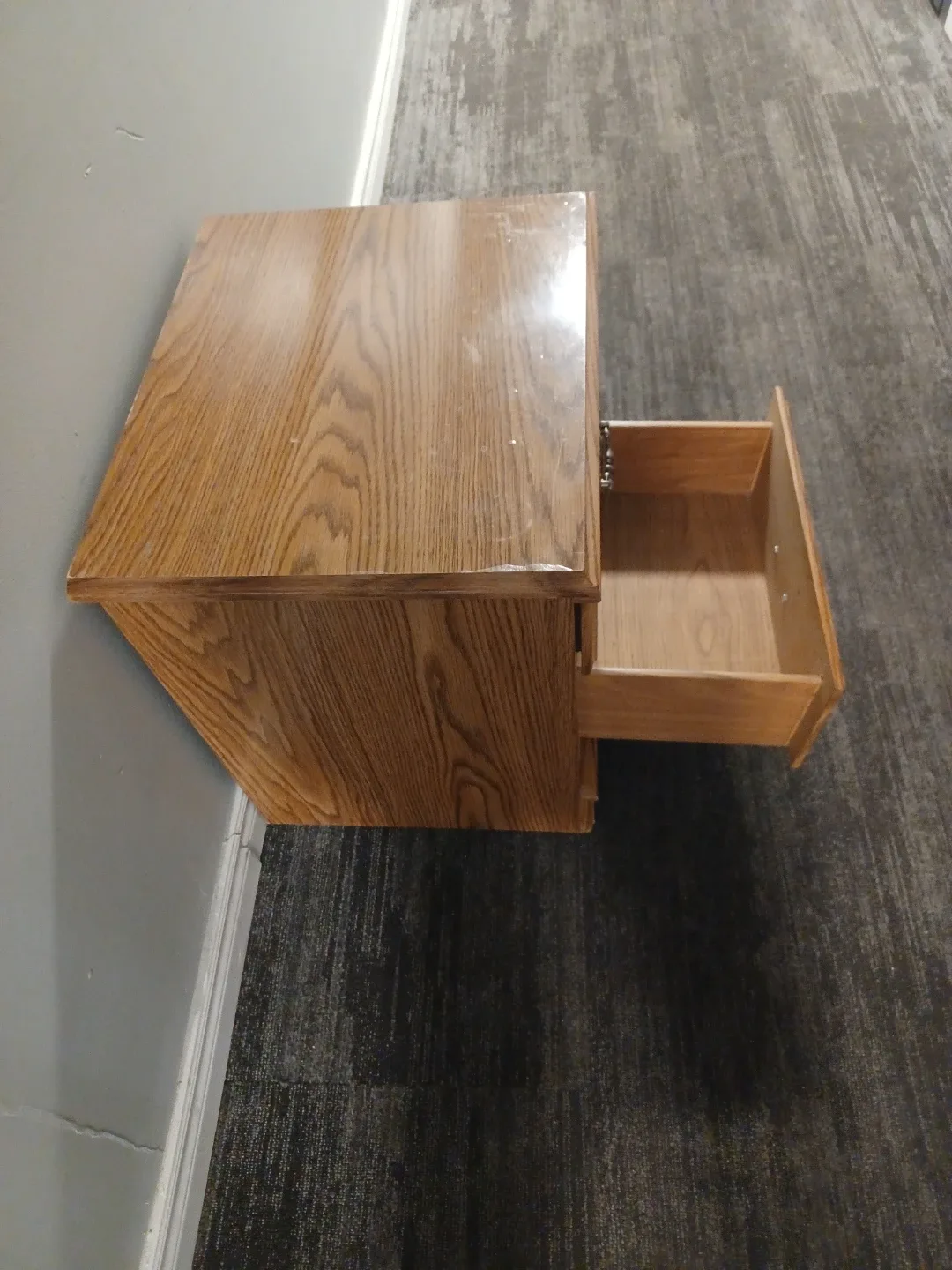 Wood Nightstand with Two Drawers image indicator(9)