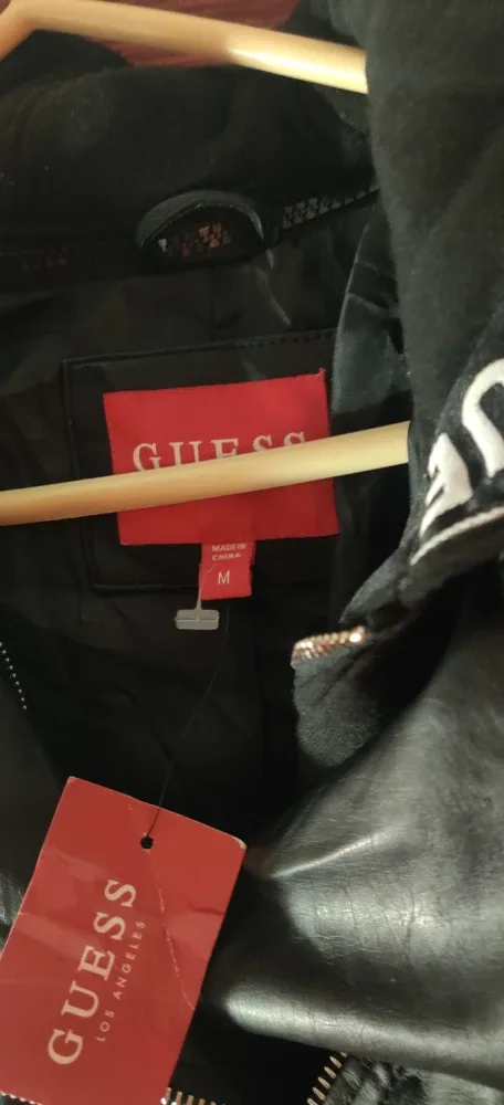 Guess Black Faux Leather Jacket - Size M image indicator(2)