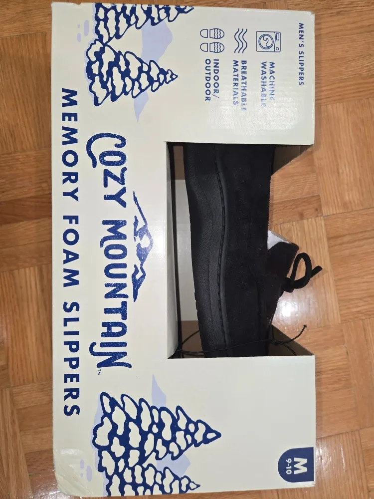BNIB Cozy Mountain Men's Memory Foam Slippers - Size M (9-10) image indicator(3)