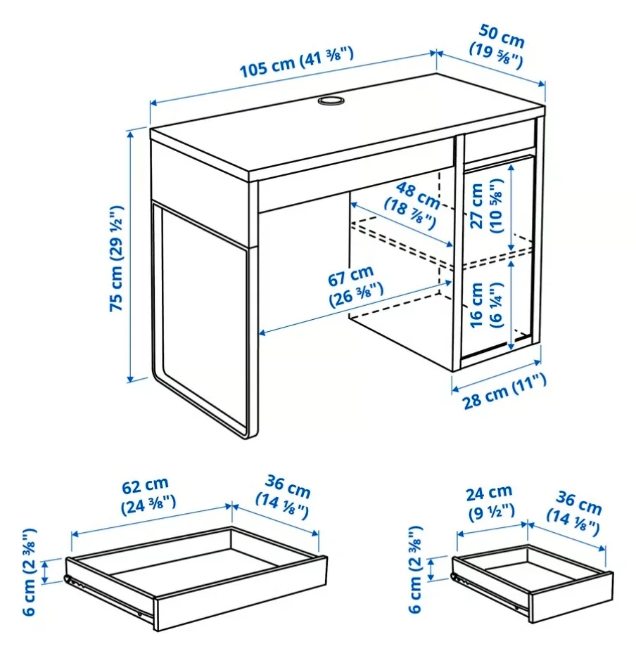 IKEA Desk - Black-Brown image indicator(2)