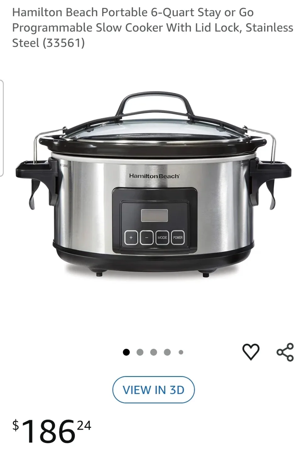 Hamilton Beach 6-Quart Slow Cooker - Like New! image indicator(4)
