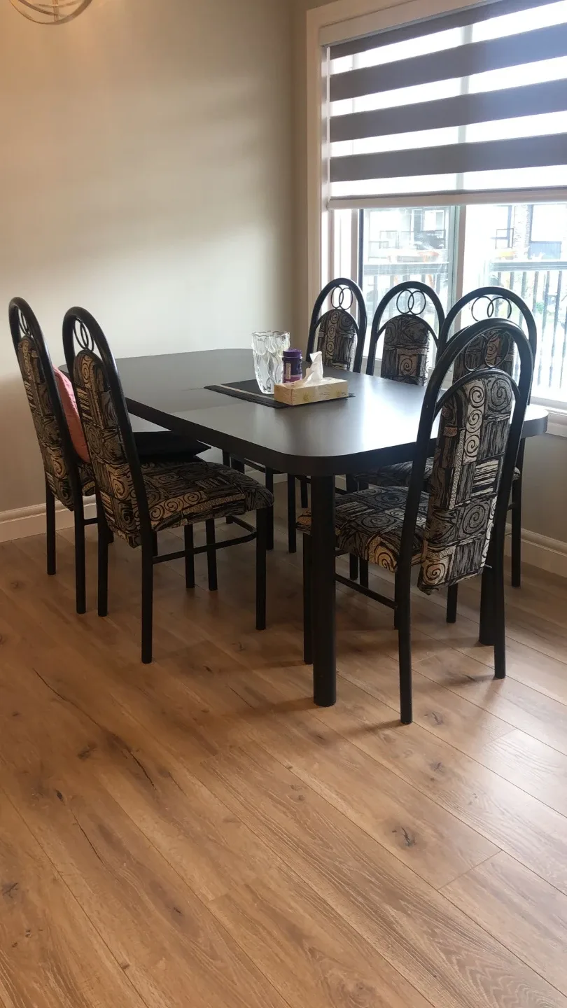 Dining Table with 6 Chairs - Black