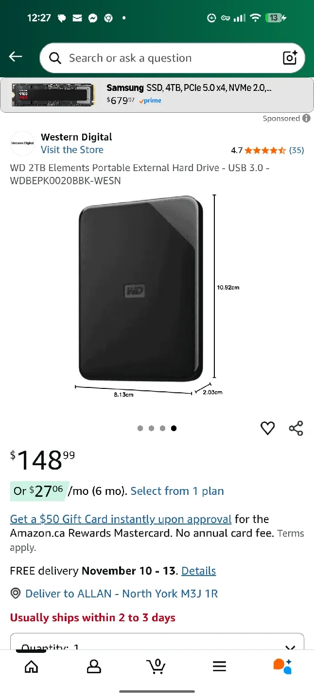 WD Elements SE 2TB Portable External Hard Drive - New image indicator(3)