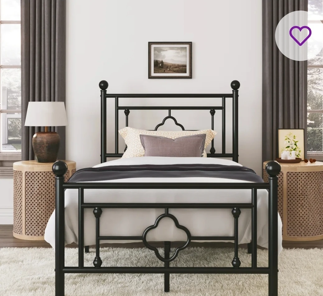 Black Metal Twin Bed Frame - photo 2