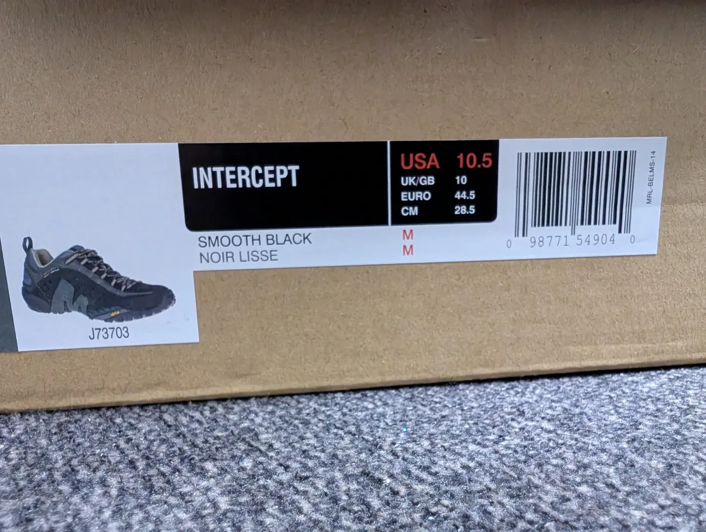 Merrell Intercept Hiking Shoes - Men's US 10.5