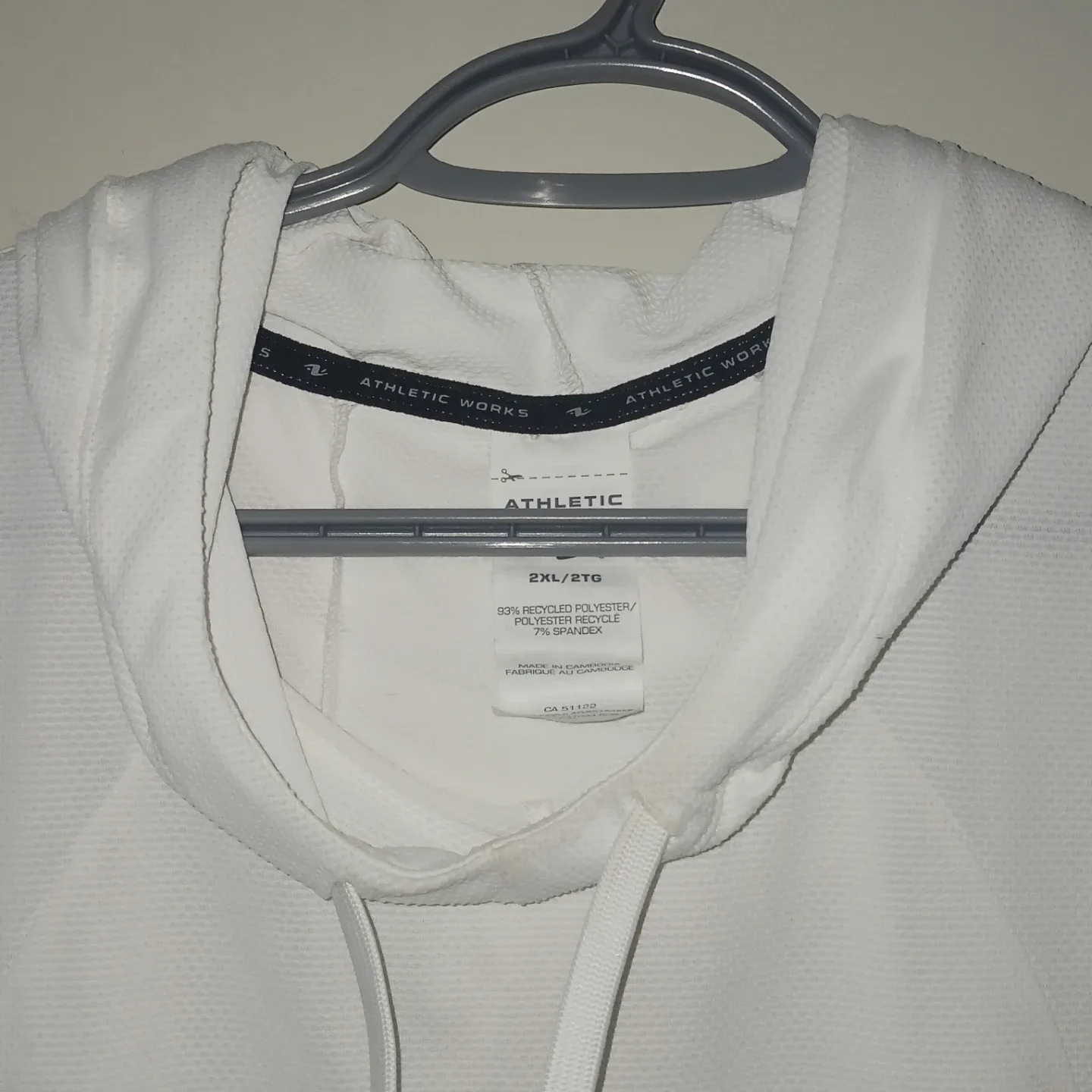 Athletic Works White Sleeveless Hoodie - 2XL image indicator(2)