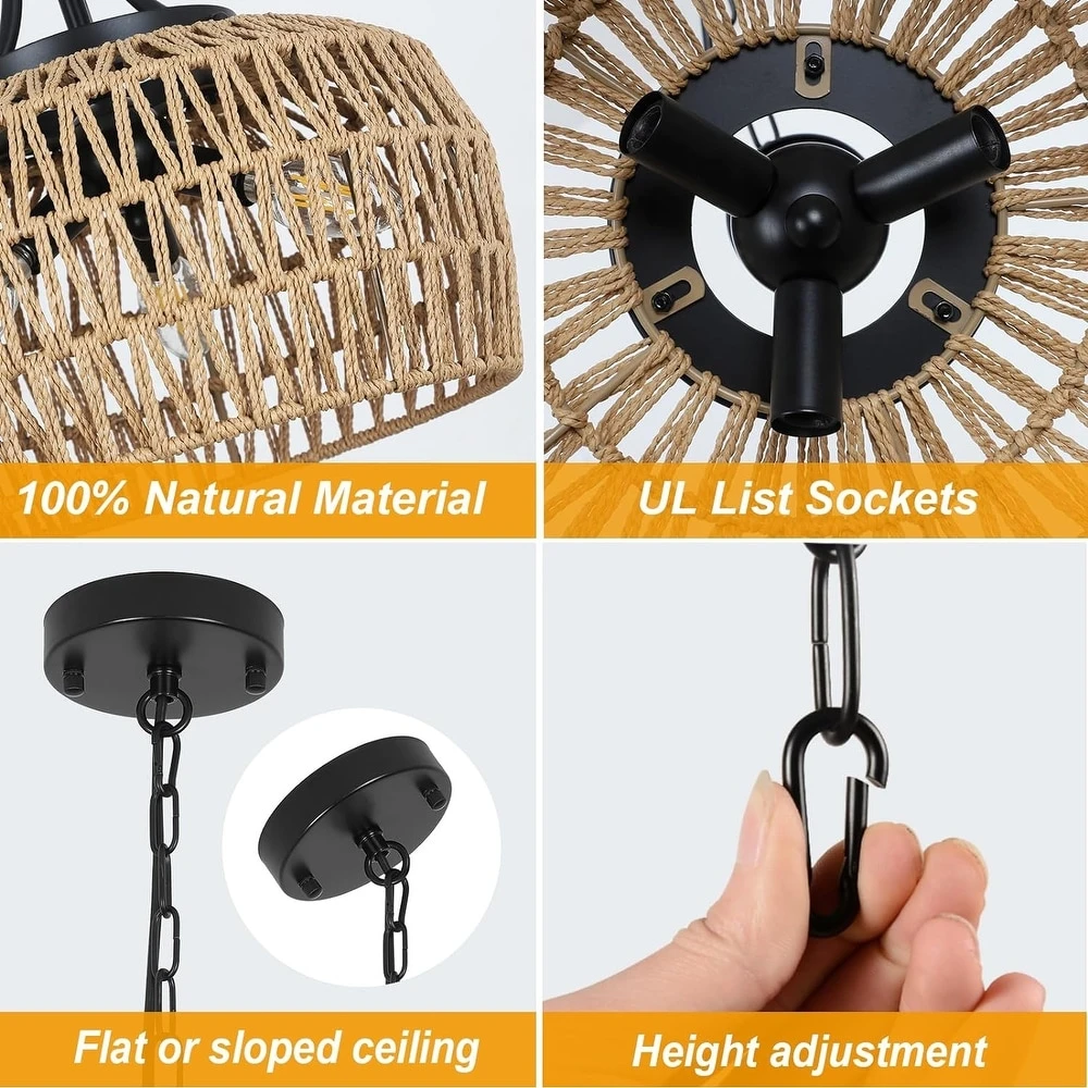 Woven Rattan Pendant Light - photo 5
