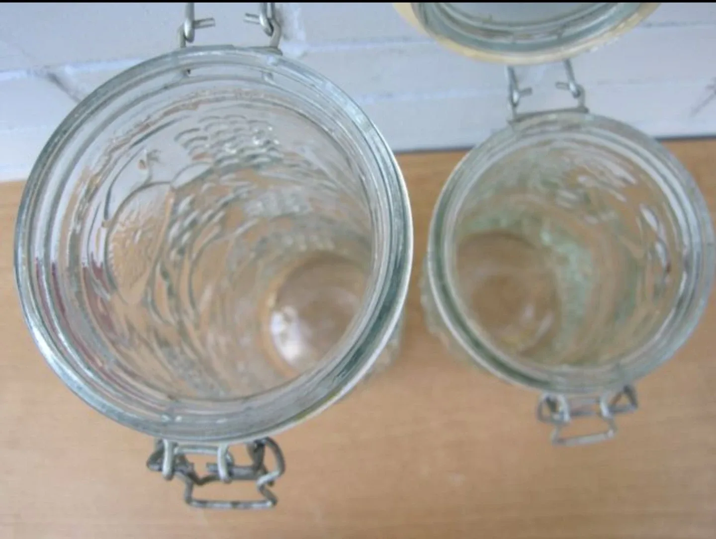 Set of 2 Glass Storage Jars. It's available.  Firm price. image indicator(3)