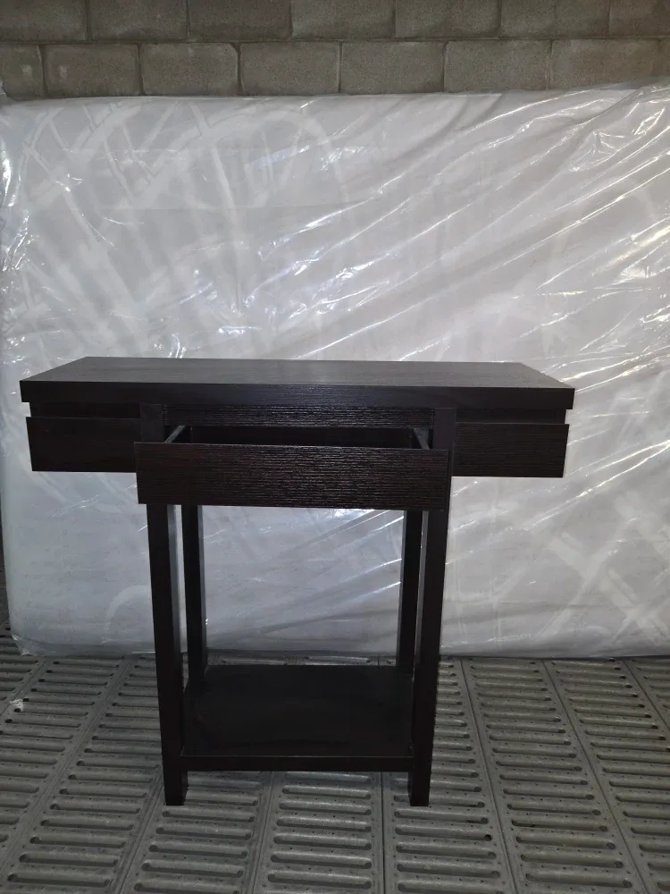 Dark Brown Wood Side Table