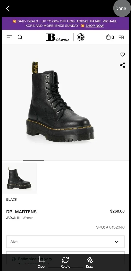 Dr. Martens Jadon Platform 8-Eye Boot US 8 (retail  $294) image indicator(5)