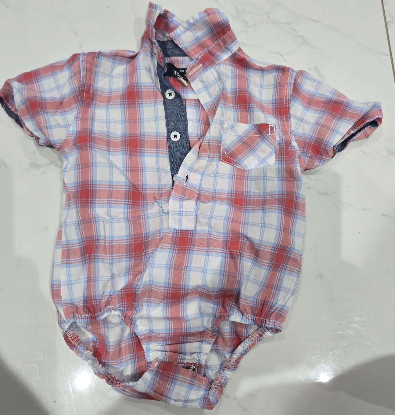 The Children's Place Plaid Baby Romper