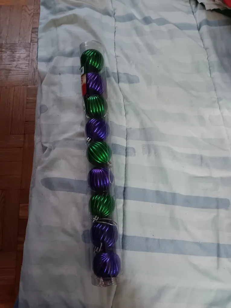 Green & Purple Christmas Ornaments